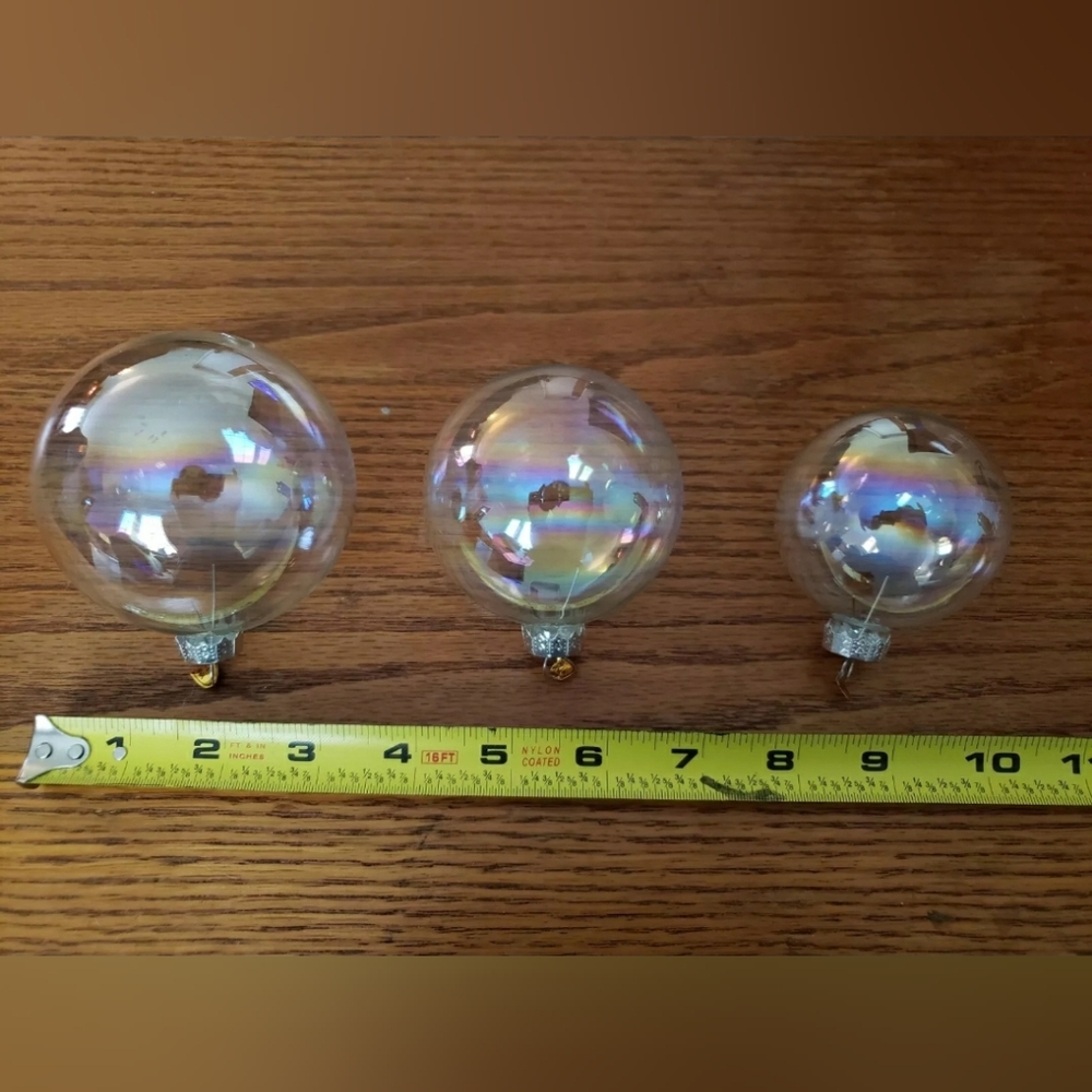 Kurt S. Adler Fancy Iridescent Glass Fillable Christmas Ornaments (Singles)